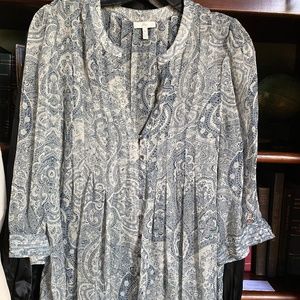 JOIE BEAUTIFUL PAISLEY TUNIC SUMMER BLOUSE